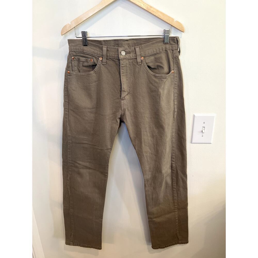 Levi’s 505 Mens Straight Leg Jeans Tan Khaki Denim 32x30 Classic Fit
